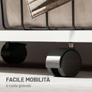Stand Appendiabiti 80x40x128 cm con 4 Ruote Ripiani Aperti Asta per Vestiti e Tende per Guardaroba in Pannello di Particelle Bianco      