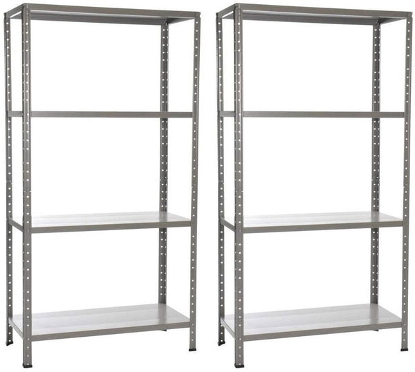 online Set 2 Metallregale 4 Regale 90x40x170 cm Grau