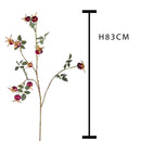 Set 4 Rose Artificiali Selvatica Composta da 4 Fiori Artificiali Altezza 83 cm rosso