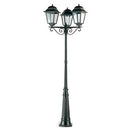 Lampada Palo Alto Tre Luci per Giardino Colore Nero per Esterno Linea Maxi Quadrata Livos