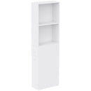 Mobiletto da Bagno Slim Salvaspazio 18x40x135 cm con Ruote e Cassetto in MDF Bianco      