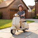 Moto Elettrica per Bambini 3+ Anni Licenza Piaggio Vespa 7,2 V 81x37x63 cm con Rotelle Rimovibili 3-5 km/h Max 30 kg in PP Bianco      