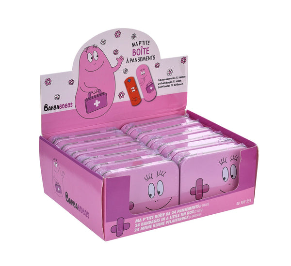 Set 12 Box Barbapapà per Bambini con 24 Cerotti Ciascuno 2 Misure in Metallo sconto