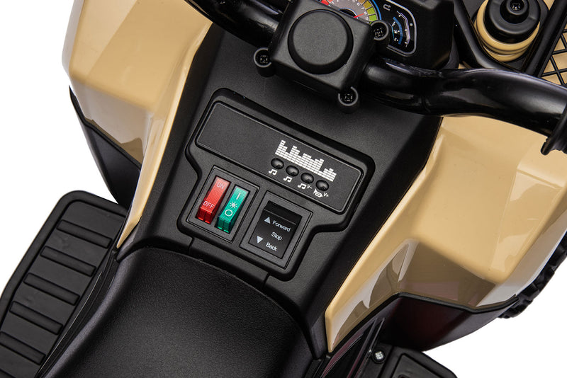 Quad Elettrico per Bambini Safari 6V con Bauletto Posteriore Beige  