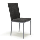 Set 2 sedie Imbottite 42x54x93 cm in Tessuto Ranger   Licya Moka Bufalo / Gambe Silver