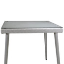 Tavolo da Giardino in Polyrattan con Vetro 80x80H77cm Adila Bianco Crema