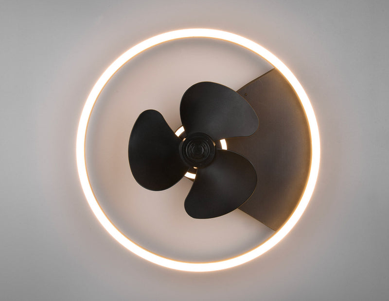 Plafoniera con Ventilatore da Interno a LED SMD Ø50 cm Metallo Nero Opaco