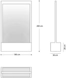 Cascata a Finestra Verticale 180x200x36 cm con Faretti in Acciaio Bianca