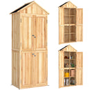 Armadio da Esterno per Attrezzi 82x50x190 cm con Ripiani Rimovibili in Legno di Abete Naturale      