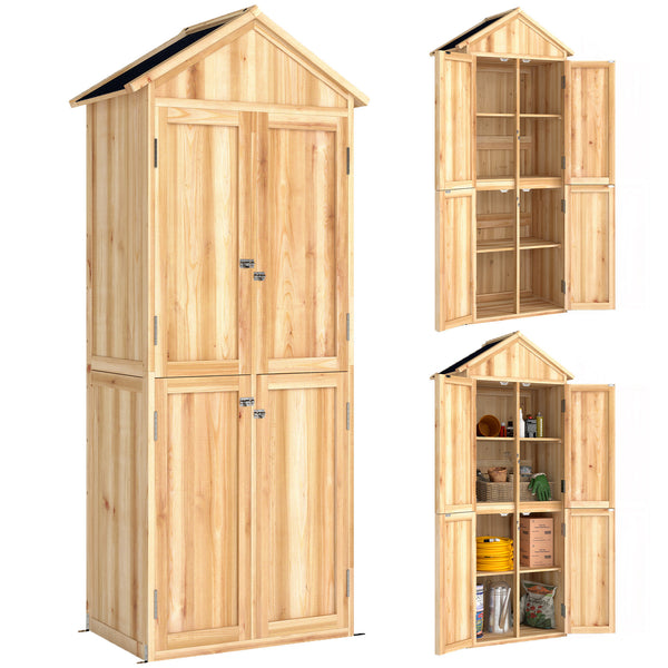 Armadio da Esterno per Attrezzi 82x50x190 cm con Ripiani Rimovibili in Legno di Abete Naturale online