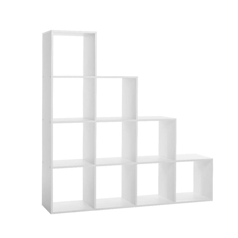 Libreria a scala 140x33x140 cm 10 cubi Udine 2 bianco