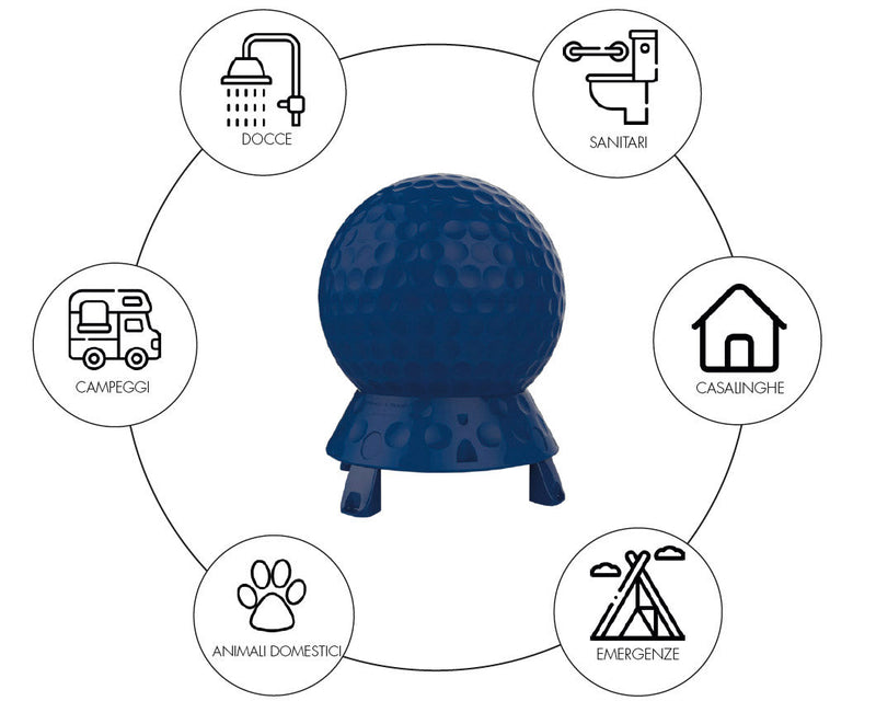 Collettore Solare da Esterno Giardino 40L per Docce Lavandini Arkema Hot Ball Verde