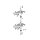 Cestello Girevole Ø75 cm per Mobile da Cucina 90 cm in Plastica Emuca Bianco