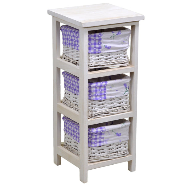 Holzkommode 3 Schubladen 25x25H59cm Adami Lavendel prezzo