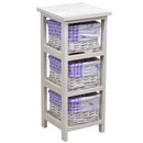 Cassettiera in Legno 3 Cassetti 25x25H59cm Lavanda