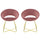Set mit 2 Vintage-Stühlen 58 x 64 x 83 cm aus Greta-Antikrosa-Stoff mit Samteffekt