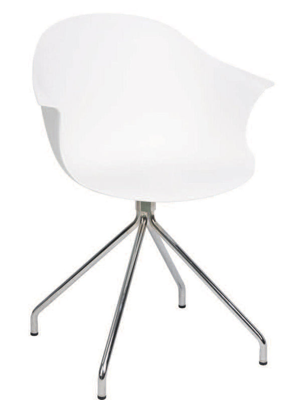 Sedia Moderna 53x61,5x80 cm in Metallo e Polipropilene Bianco acquista