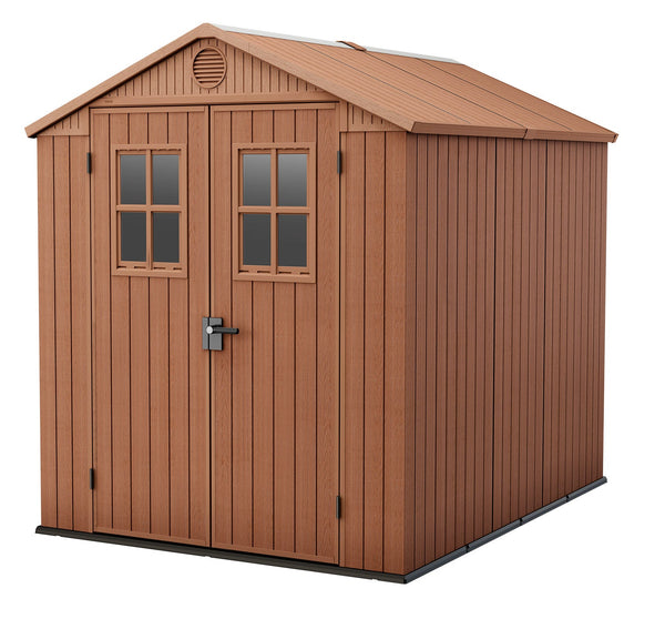 sconto Casetta da Giardino Porta Attrezzi 190x244x221 cmin Evotech+ Keter Darwin 6x8 Marrone