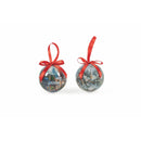 Set 14 Palle di Natale Ø7,5 cm in Polyfoam con Box Villaggio Innevato