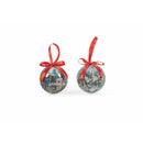 Set 14 Palle di Natale Ø7,5 cm in Polyfoam con Box Villaggio Innevato