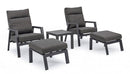 Set 2 Poltrone 72x81x98h cm Reclinabili con Cuscini Kledi Antracite  
