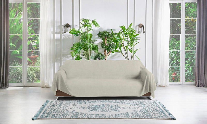 Telo Arredo Coprittutto Copridivano in Cotone Panna