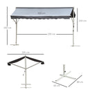 Tenda da Sole Autoportante 2,95x2,94 cm in Metallo e Poliestere Grigia