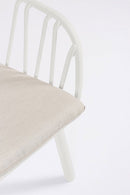 Set 5 Pezzi Salotto da Giardino con Divano 2 Poltrone e 2 Tavolini in Acciaio e PP Nixie Bianco 