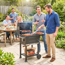 Barbecue a Carbone 75x59x94 cm con Termometro e Griglia di Cottura in Acciaio inox 304 Nero      
