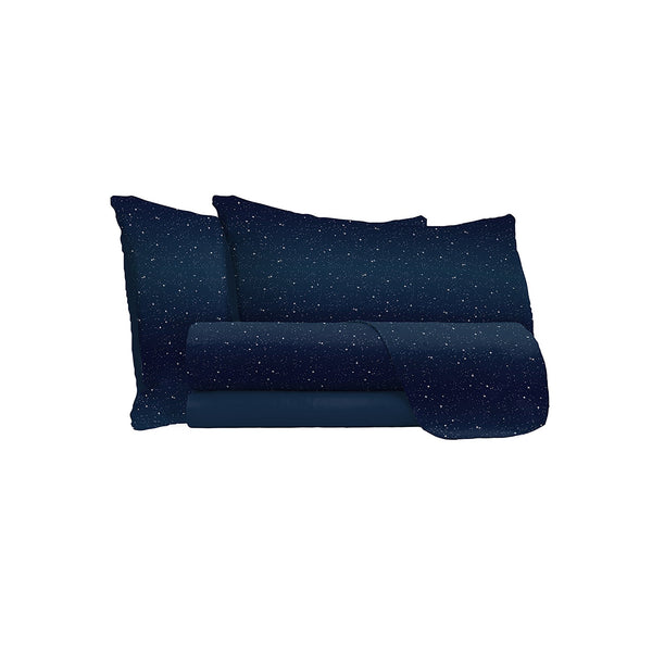 acquista Bettlaken-Set mit Aufdruck oben und unten und Kissenbezügen mit Sternen in verschiedenen Größen