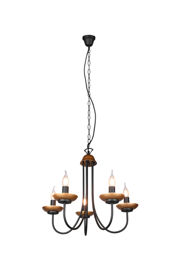 Lampadario Sospeso da Interno Attacco E14 in Metallo Nero Opaco online