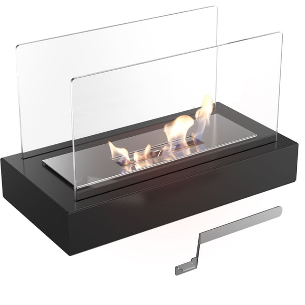 Bioethanol Tischkamin 35,4x21,8 cm Flig Cleveland Schwarz sconto