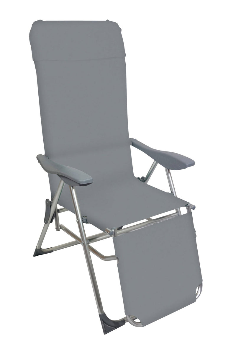 Set 4 Sedie a Sdraio Reclinabili Pieghevoli 59x76x109 cm con Poggiapiedi in Alluminio e Textilene G