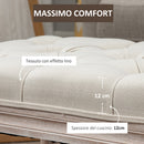 Panca Fondo Letto Imbottita 80x40x41 cm in Legno Ottomana Beige