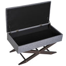 Cassapanca Pouf Contenitore Imbottito Grigio 80x40x42 cm 