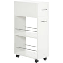 Carrello da Cucina con 2 Ripiani 25x50x85 cm in Truciolato e Acciaio Inox in Truciolato e Acciaio Inox