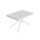Tavolo Allungabile 120-380x90x74 cm Niket Bianco Frassino Gambe Bianche