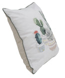 Cuscino Cactus 45x45 cm Poliestere Bianco e Verde