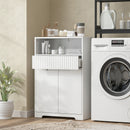 Mobile Bagno da Pavimento 60x30x91,5 cm con Cassetto e Ripiano Regolabile in MDF Bianco      