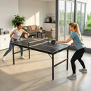 Mini Tavolo Ping Pong Pieghevole 152x76x72 cm con Rete da Gioco e Maniglia da Trasporto in Alluminio e MDF Nero      