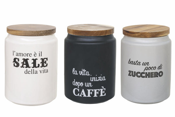 prezzo Set mit 3 Steingutkrügen mit Bambusdeckel Villa d'Este Home Tivoli