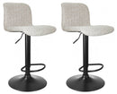 Set 2 Sgabelli Bar 41x46x86/107 cm in Poliestere Rafael Nero-Beige