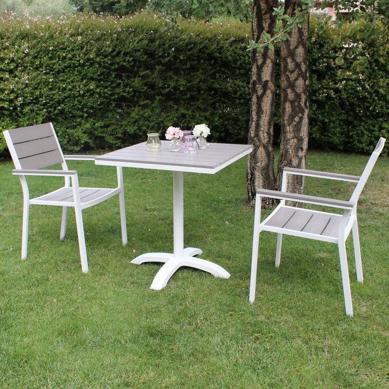 Poltrona Cervia Impilabile 58x58x89 h cm in Alluminio Bianco