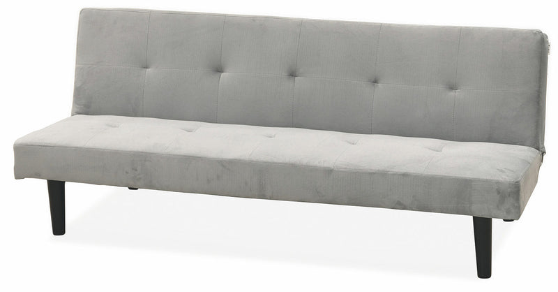 Divano Letto 2 Posti 166x77x65,5 cm in Velluto Soriani Grigio Chiaro