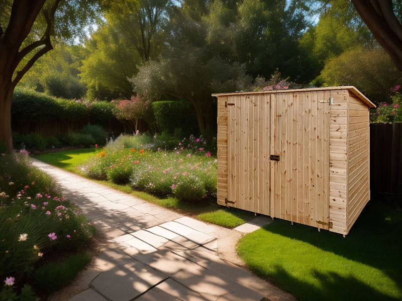 Casetta Box da Giardino per Biciclette 2x1,2 m con Pavimento in Legno Picea Massello 16mm Eden
