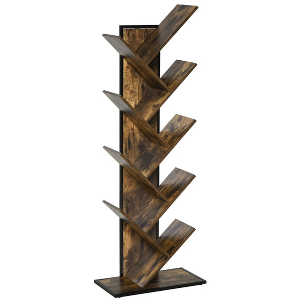 prezzo Tree Bücherregal 50x28x142 cm 10 braune Regale