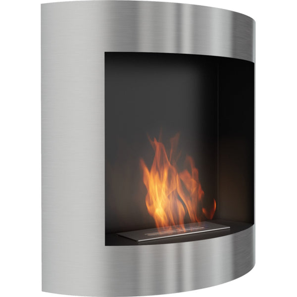sconto Bioethanol Wandkamin 77,9x81 cm Flig Akron Silber