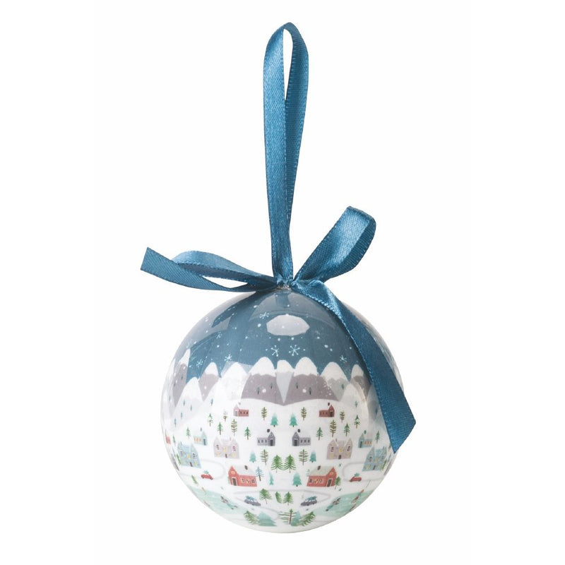 Set 14 Palle di Natale Ø7,5 cm in Polyfoam con Box Bianco e Blu