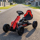 Go Kart Elettrico per Bambini 3-8 Anni 12V 3-5 km/h con Cintura di Sicurezza Capacità 30 kg Rosso      