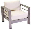 Set da Giardino Divano 2 Poltrone e Tavolino in Alluminio Buffalo Silver Opaco